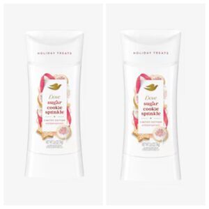 DOVE Limited Edition SUGAR COOKIE SPRINKLE HOLIDAY TREATS Deodorant Lot of 2 NEW